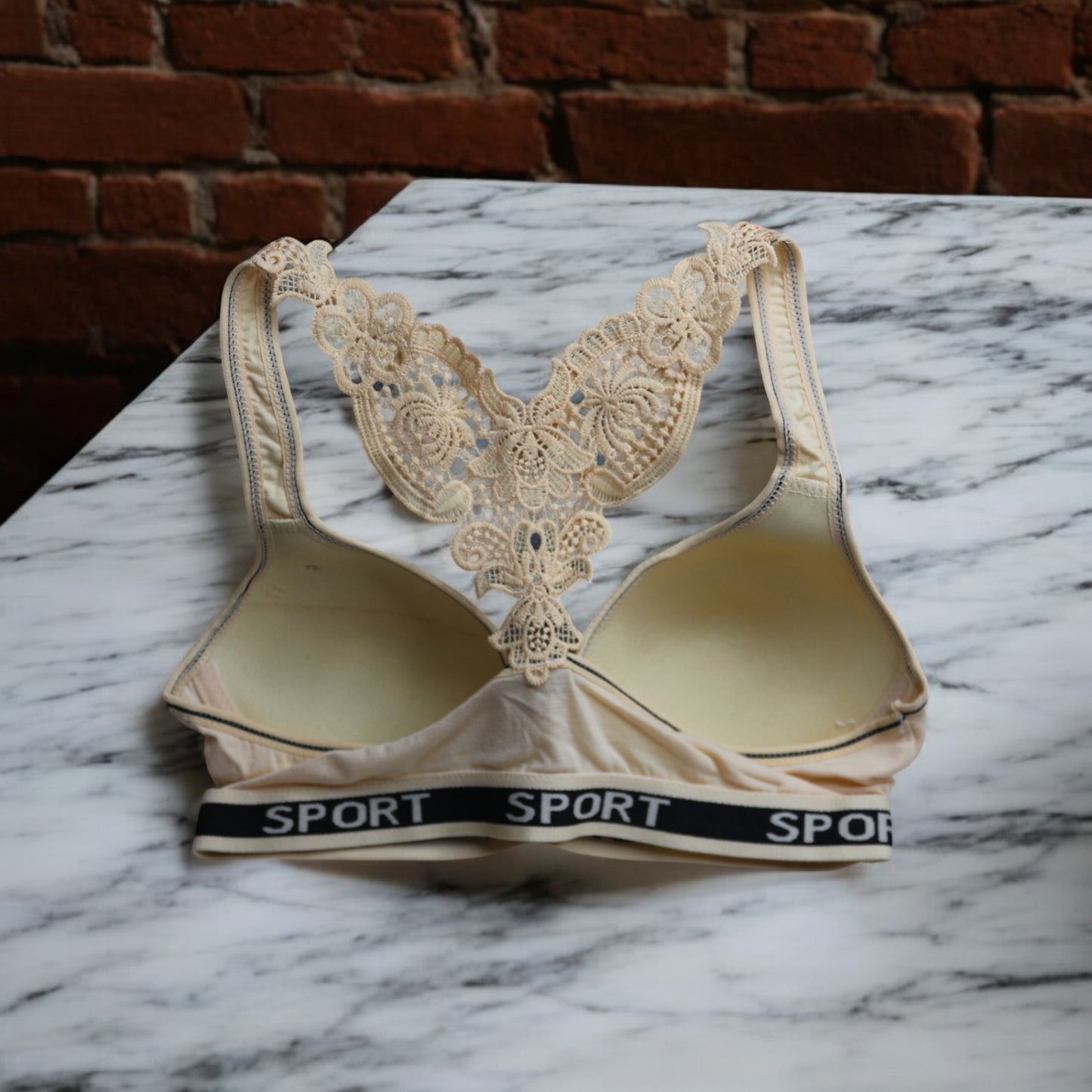 Premium Padded Sports Bralette With Butterfly Designer Back