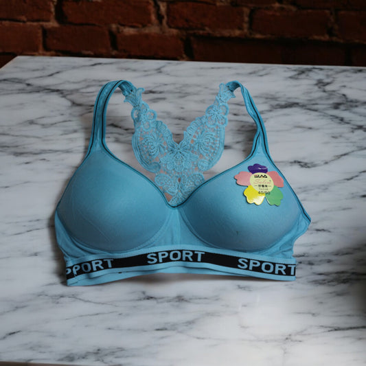 Premium Padded Sports Bralette With Butterfly Designer Back