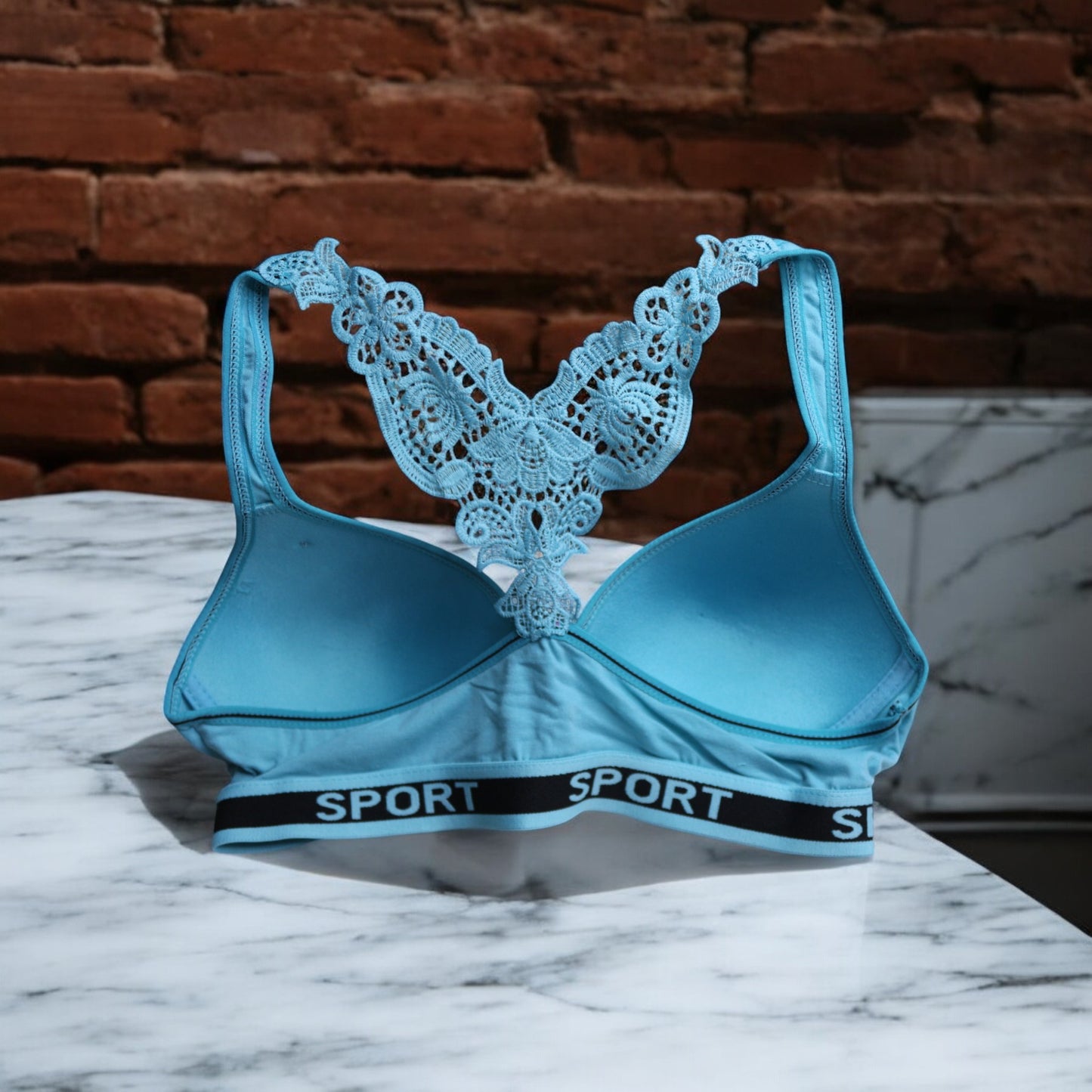 Premium Padded Sports Bralette With Butterfly Designer Back