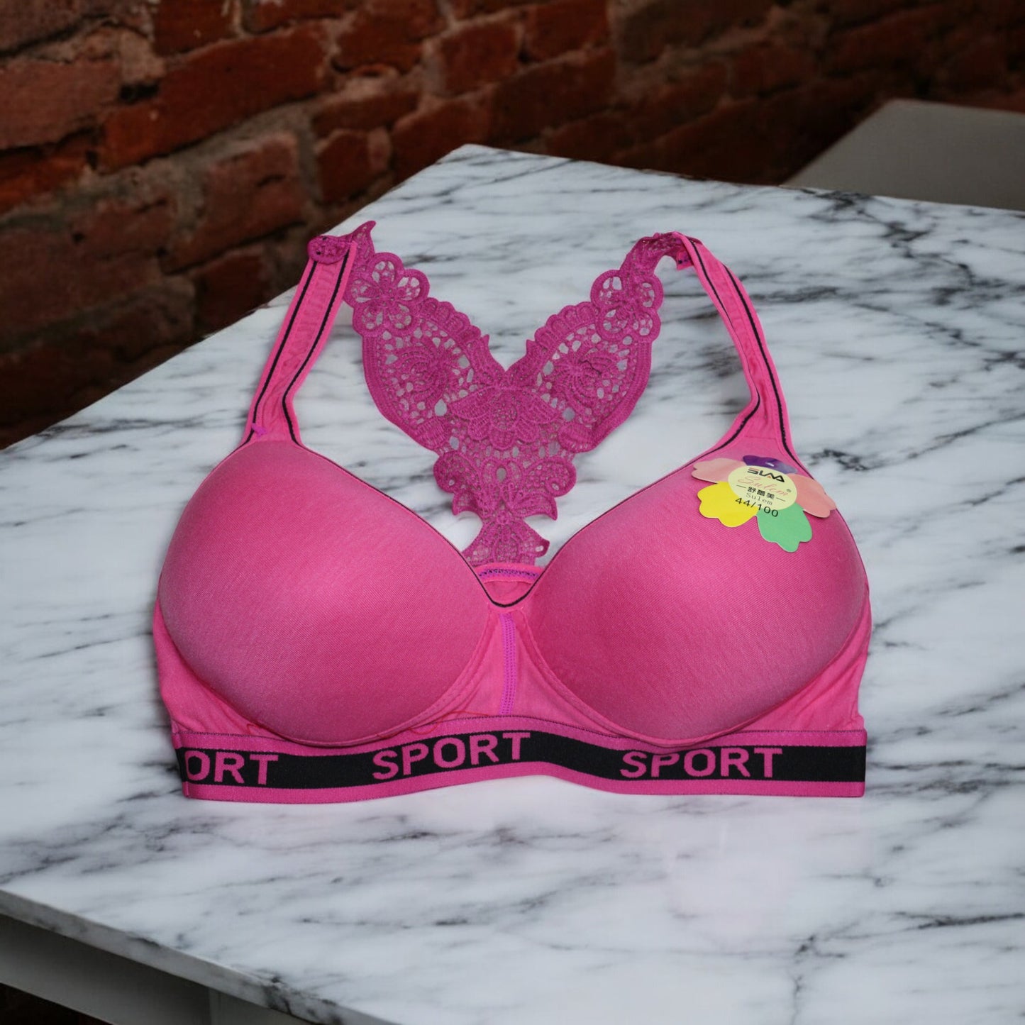 Premium Padded Sports Bralette With Butterfly Designer Back